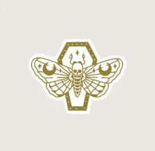 Skull Coffin Moth Decal, Book Besties Bookstore