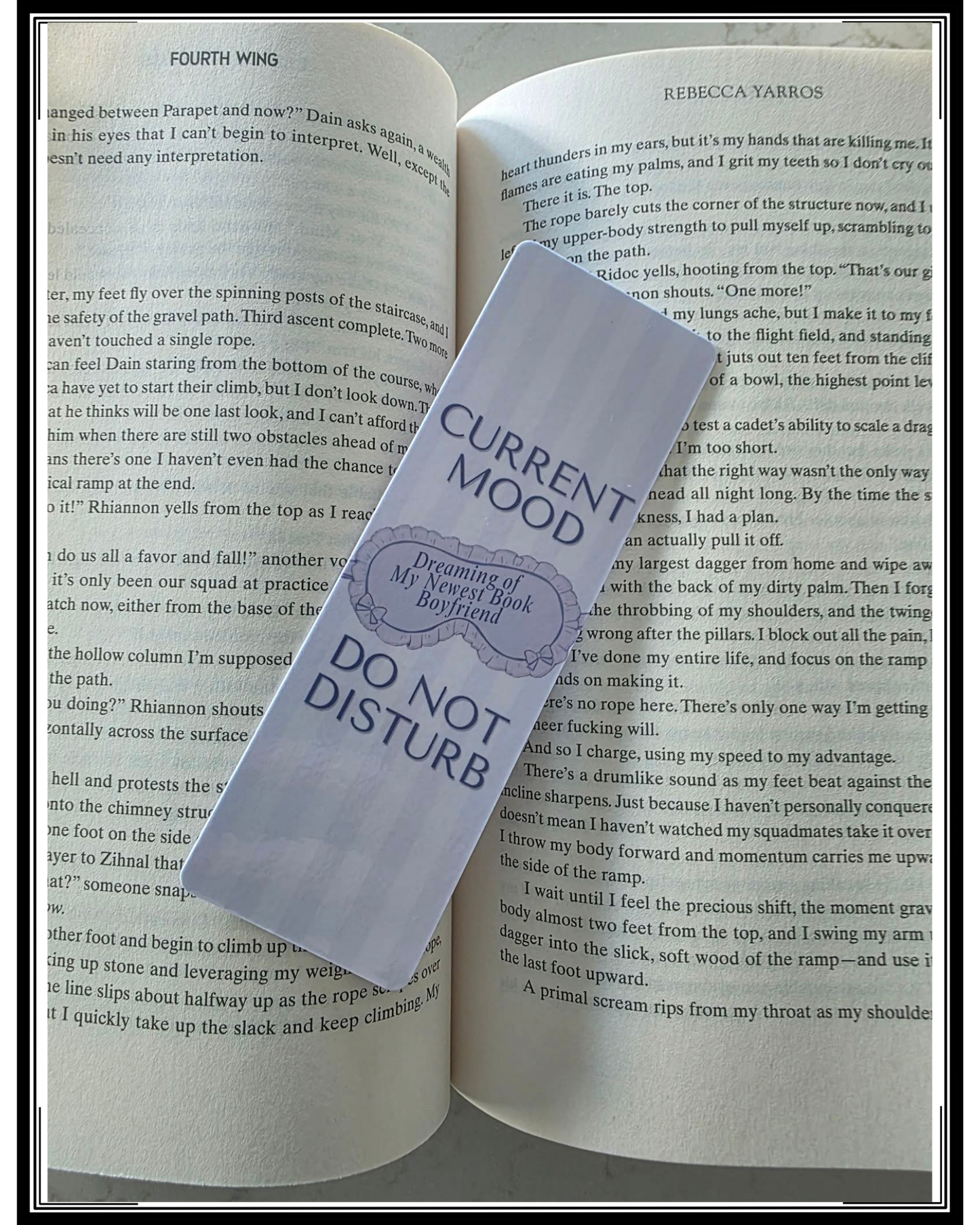 “Current Mood: Dreaming of My Newest Book Boyfriend – Do Not Disturb” Bookmark, Book Besties Bookstore