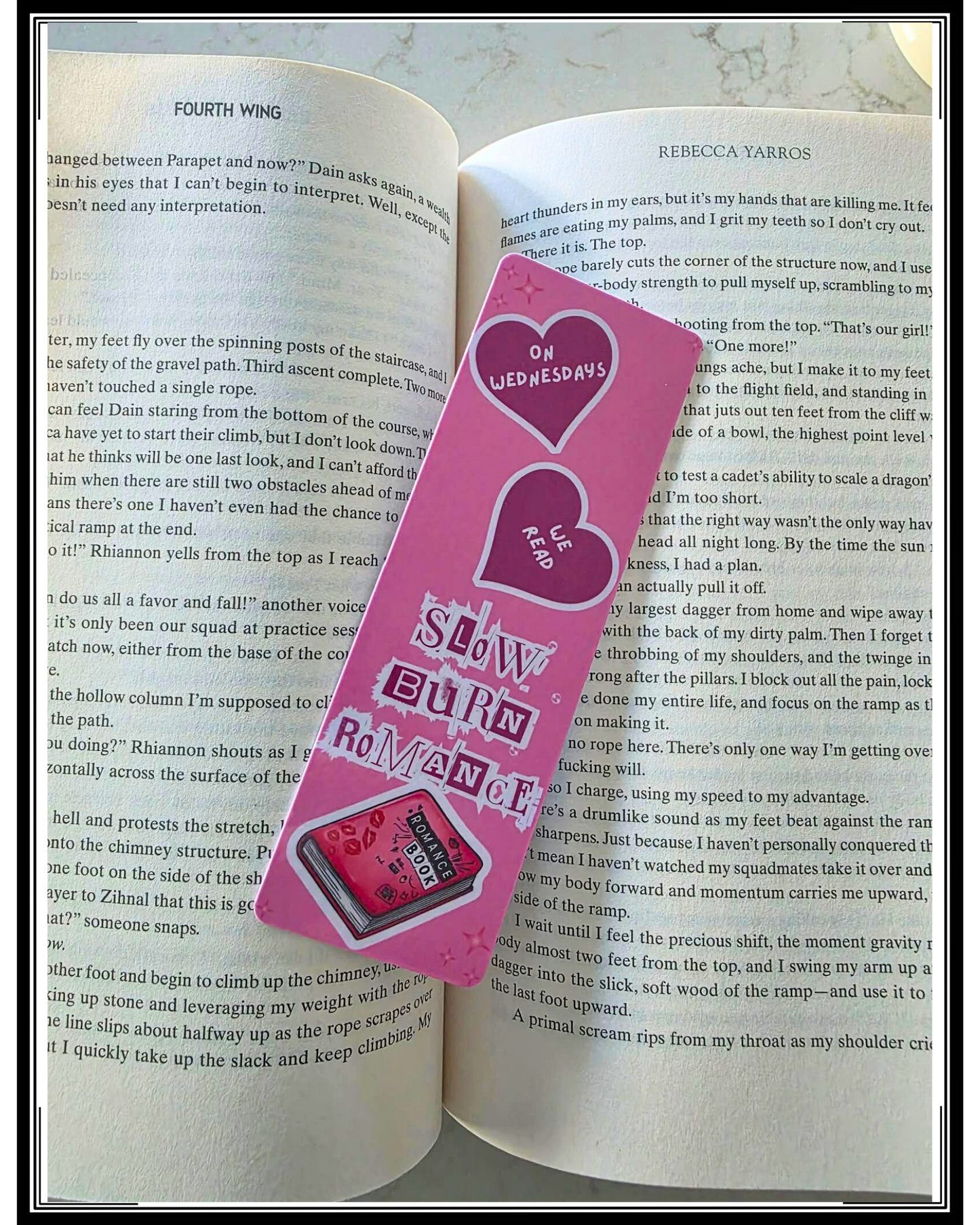 “On Wednesdays We Read Slow Burn Romance” Bookmark, Book Besties Bookstore