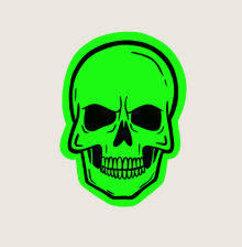 Neon Skull green Decal, Book Besties Bookstore