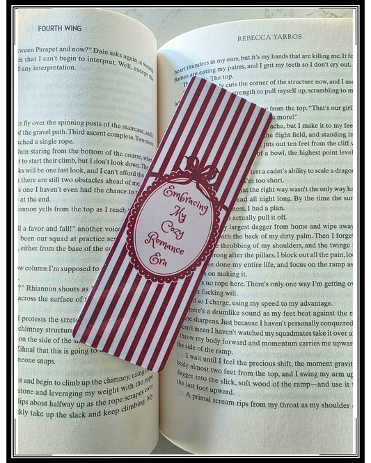 “Embracing My Cozy Romance Era” Bookmark, Book Besties Bookstore