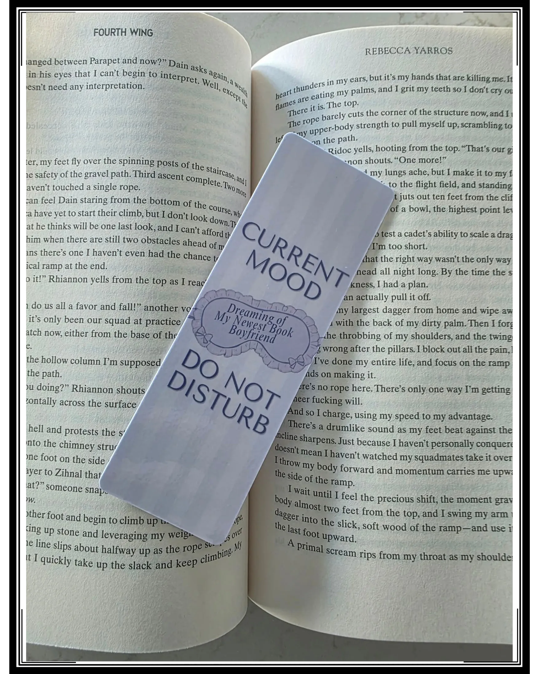 “Current Mood: Dreaming of My Newest Book Boyfriend – Do Not Disturb” Bookmark, Book Besties Bookstore