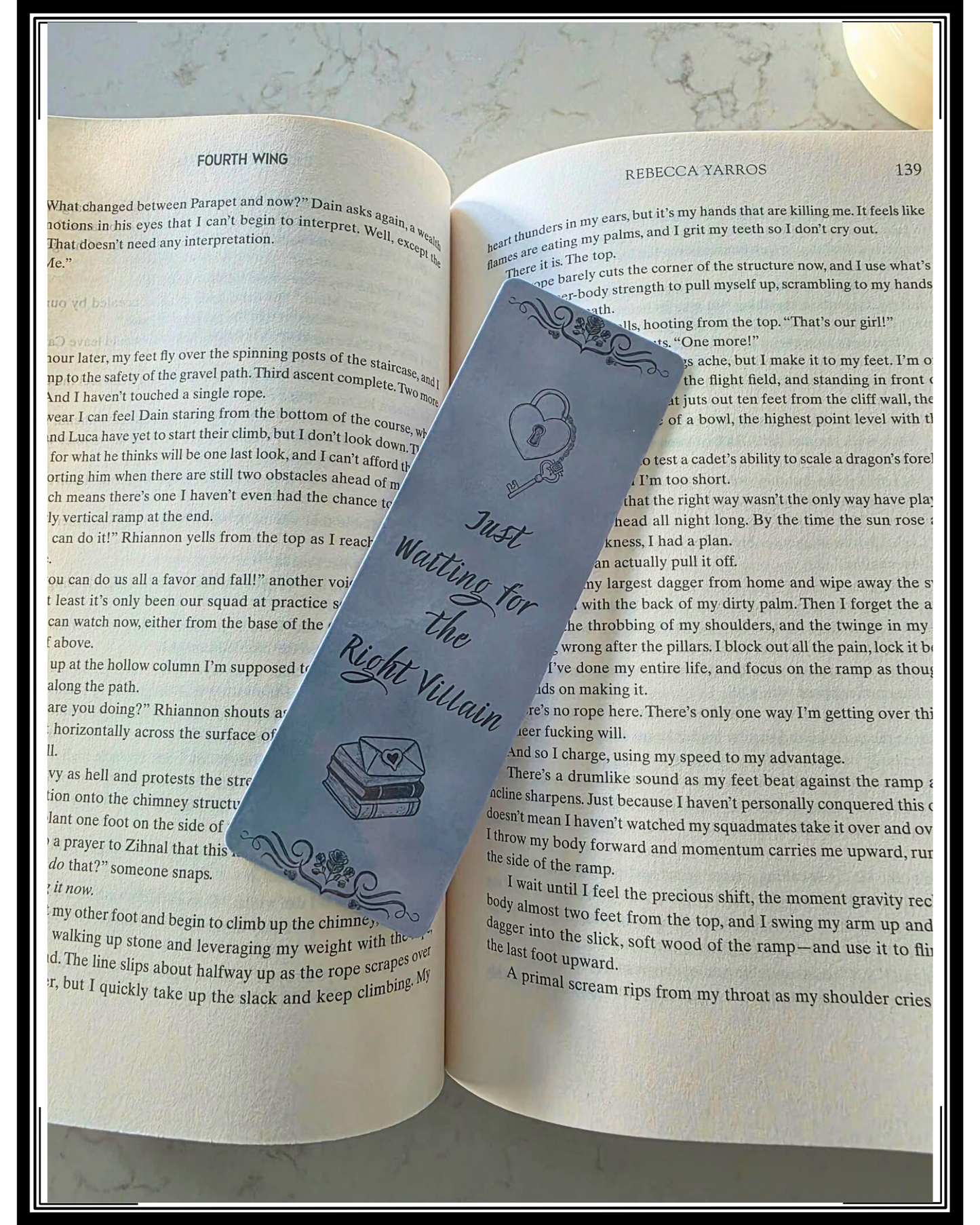 Just Waiting for the Right Villain” Bookmark, Book Besties Bookstore